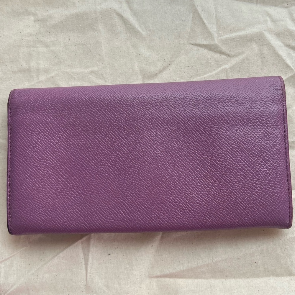 BVLGARI Bulgari Purple Lavender Saffiano Leather Continental Card Coin Wallet - Picture 6 of 16